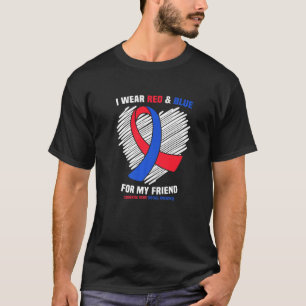 Ik Draag rood en blauw voor mijn vriendenkruimenke T-shirt