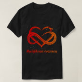 Ik Draag rood en Oranje voor myelofibrose bewustzi T-shirt (Design voorkant)