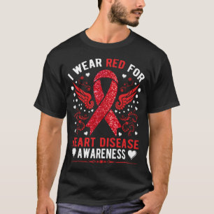 Ik Draag rood naar de strijd tegen hartziekte Mam T-shirt