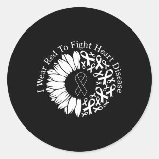 Ik Draag rood naar vecht tegen hartziekte Rood Ronde Sticker