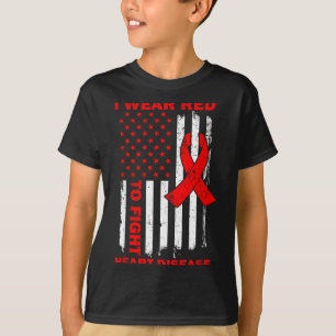 Ik draag rood om het hartziektebewustzijn in Ameri T-shirt