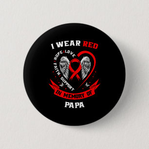 Ik Draag Rood Ter Herinnering Aan Mijn Papa Hartzi Ronde Button 5,7 Cm