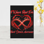 Ik draag rood voor de Hartziektebewustzijnsmaand  Kaart (Gele Bloem)