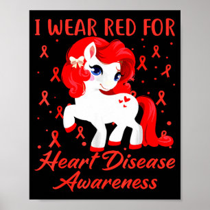 Ik Draag Rood Voor Hartziekte Awareness Lint Eenho Poster