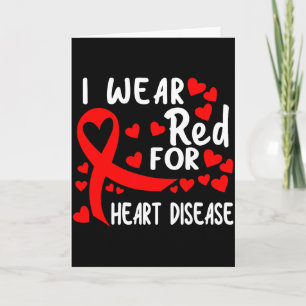 Ik Draag Rood Voor Hartziekte Awareness Lint Rood  Kaart