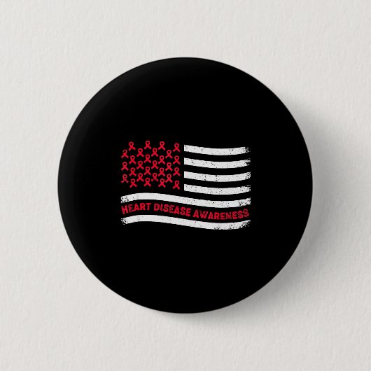 Ik Draag Rood Voor Hartziekte Bewustzijn Chd Ameri Ronde Button 5,7 Cm (Voorkant)