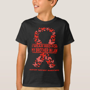 Ik Draag Rood Voor Hartziekte Bij Mijn Zwager T-shirt