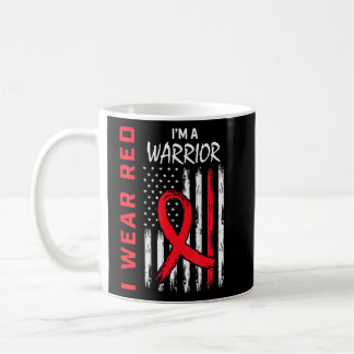Ik Draag rood voor hartziekte Warrior Awareness US Koffiemok