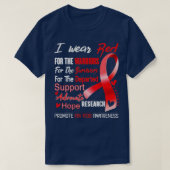Ik Draag rood voor hiv-aids T-shirt (Design voorkant)
