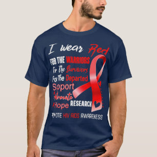 Ik Draag rood voor hiv-aids T-shirt