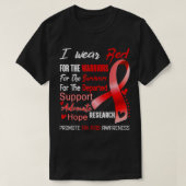 Ik Draag rood voor hiv-aids T-shirt (Design voorkant)