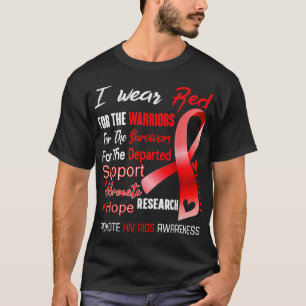 Ik Draag rood voor hiv-aids T-shirt
