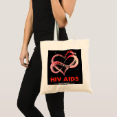 Ik Draag Rood voor hiv aidsbewustzijn Tote Bag (Voorkant (product))