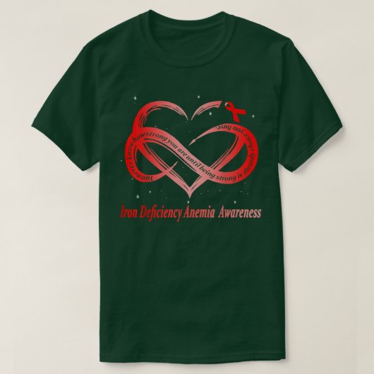 Ik Draag rood voor ijzertekort Anemia Awareness Wa T-shirt (Design voorkant)