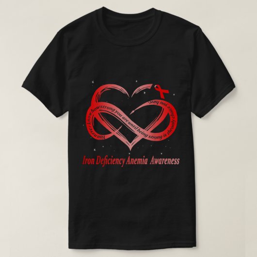 Ik Draag rood voor ijzertekort Anemia Awareness Wa T-shirt (Design voorkant)