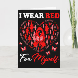 Ik draag rood voor mezelf Hartziekte bewustzijn li Kaart