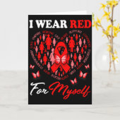 Ik draag rood voor mezelf Hartziekte bewustzijn li Kaart (Gele Bloem)