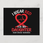 Ik Draag rood voor mijn bewustzijn van hartziekten Briefkaart (Voorkant)