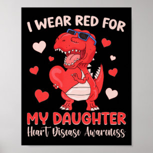 Ik Draag rood voor mijn bewustzijn van hartziekten Poster