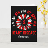 Ik Draag Rood Voor Mijn Broer Hartziektebewustzijn Kaart (Gele Bloem)