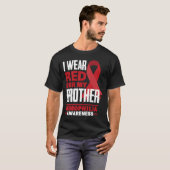 Ik Draag rood voor mijn broer Proud zuster hemofil T-shirt (Voorkant volledig)