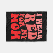 Ik Draag rood voor mijn hulp bij hartziekte van ma Fleece Deken (Voorkant (Horizontaal))