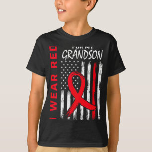 Ik Draag Rood Voor Mijn Kleinzoon Hartziekte Bewus T-shirt