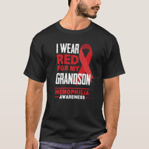 Ik Draag rood voor mijn kleinzoon hemofilie bewust T-shirt