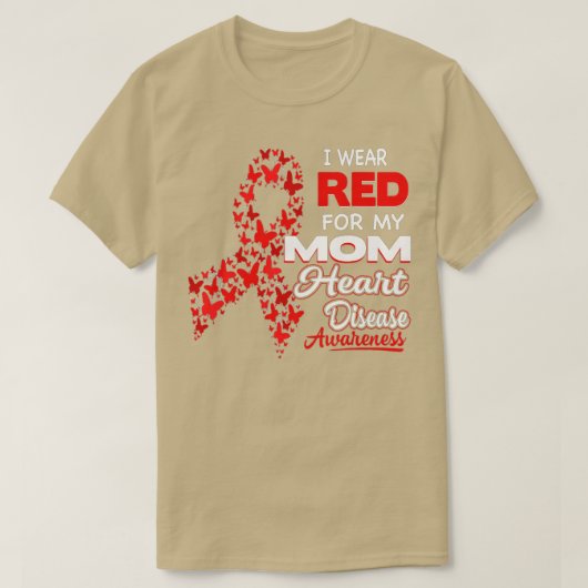 Ik draag rood voor mijn mama hartziekte t-shirt (Design voorkant)