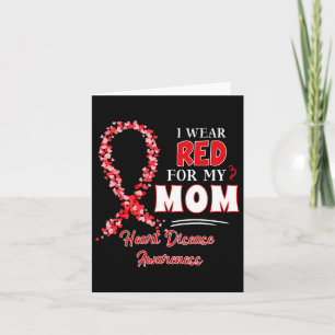 Ik Draag rood voor mijn mama Red Ribbon Heart Dise Kaart