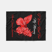 Ik Draag rood voor mijn mammie hartziekte Fleece Deken (Voorkant (Horizontaal))