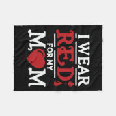 Ik Draag rood voor mijn moeder hartziekte Fleece Deken (Voorkant (Horizontaal))
