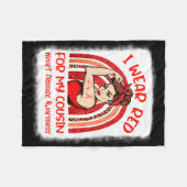 Ik Draag rood voor mijn neef hartziekte Fleece Deken (Voorkant (Horizontaal))