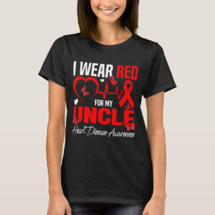Ik Draag Rood Voor Mijn Oom Hartziekte Bewustzijn  T-shirt