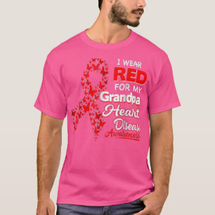Ik draag rood voor mijn opa hartziekte t-shirt