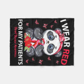 Ik Draag rood voor mijn patiënten Fleece Deken (Voorkant (Horizontaal))