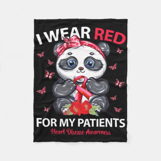 Ik Draag rood voor mijn patiënten Fleece Deken (Voorkant)