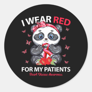 Ik Draag rood voor mijn patiënten Ronde Sticker