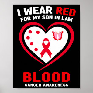 Ik draag rood voor mijn schoonzoon bloedkanker bew poster