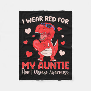 Ik draag rood voor mijn tante Hartziekte bewustzij Fleece Deken