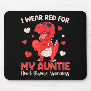 Ik draag rood voor mijn tante Hartziekte bewustzij Muismat