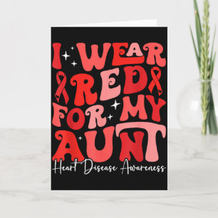 Ik draag rood voor mijn tante Retro Chd Awareness  Kaart