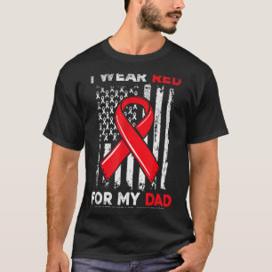 Ik draag rood voor mijn vader CHD Hartziekte bewus T-shirt