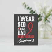 Ik Draag rood voor mijn vaders hartziekte Briefkaart (Staand voorkant)
