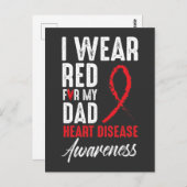 Ik Draag rood voor mijn vaders hartziekte Briefkaart (Voorkant / Achterkant)