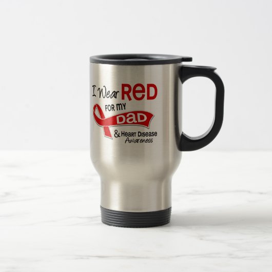 Ik Draag rood voor mijn vaders hartziekte Reisbeker (Rechts)