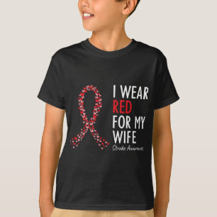 Ik Draag Rood voor mijn vrouw Leiding Awareness W T-shirt
