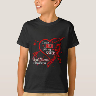 Ik draag rood voor mijn zus Hart- en vaatziekten R T-shirt