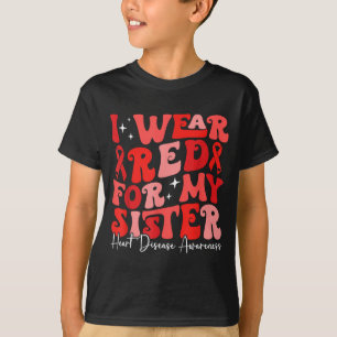 Ik Draag Rood Voor Mijn Zus Retro Chd Bewustzijn H T-shirt