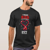 Ik Draag rood voor mijn zuster Dvt Awareness Deep  T-shirt (Voorkant)